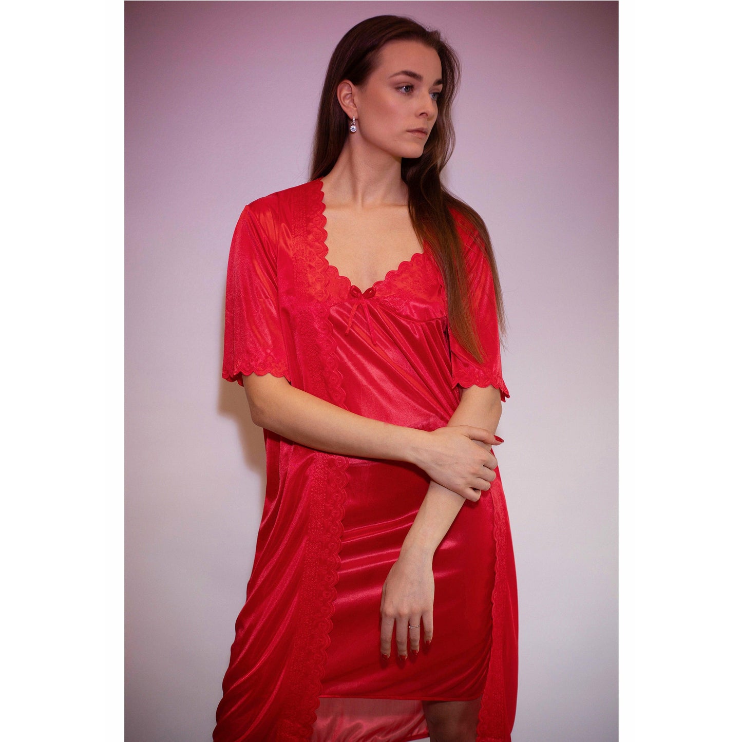 Blazing Silk Nightwear (Slip & Gown)