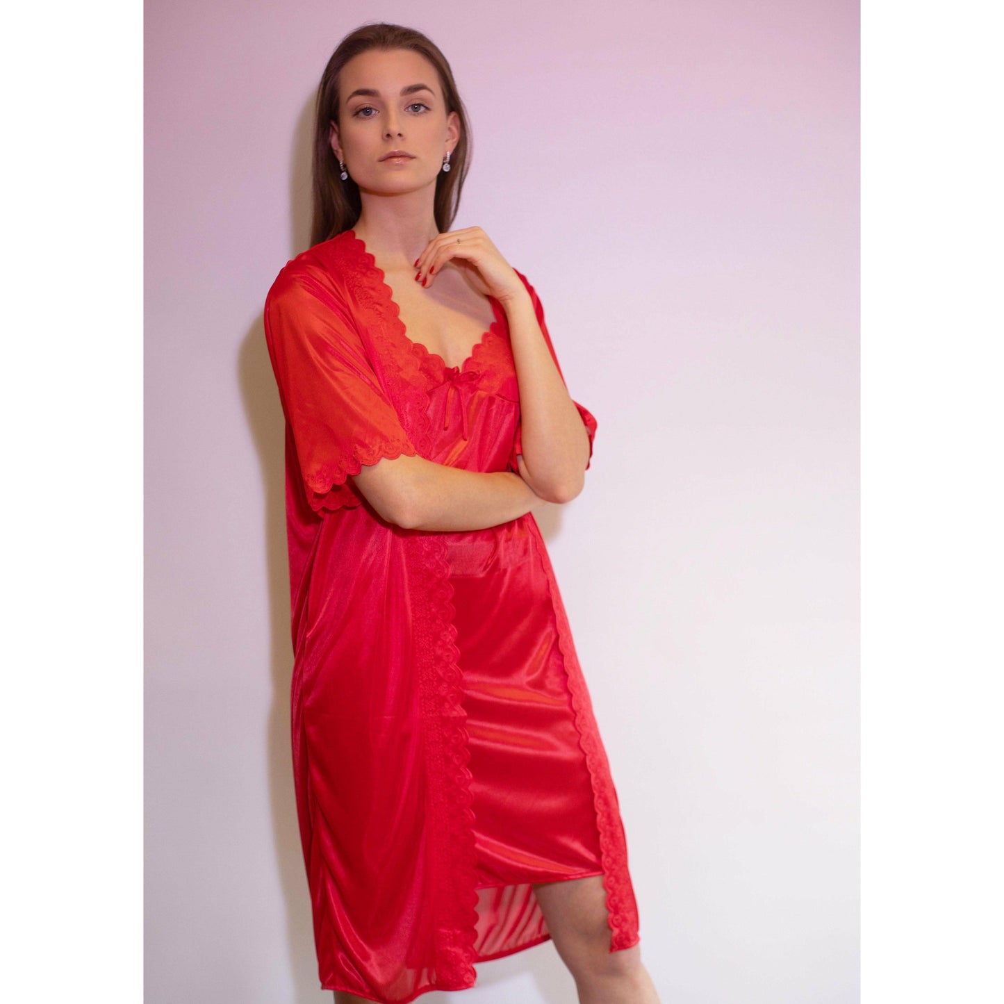 Blazing Silk Nightwear (Slip & Gown)