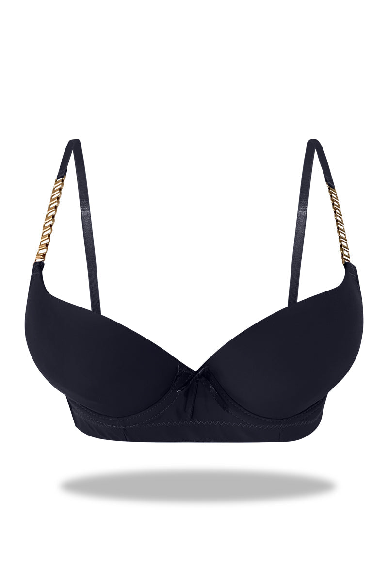 Womante Premium Padded Bra with Chain Straps - Green