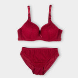 Red Elegant Dream Padded Bra and Panty Set