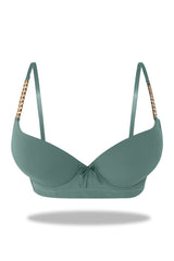 Womante Premium Padded Bra with Chain Straps - Blue