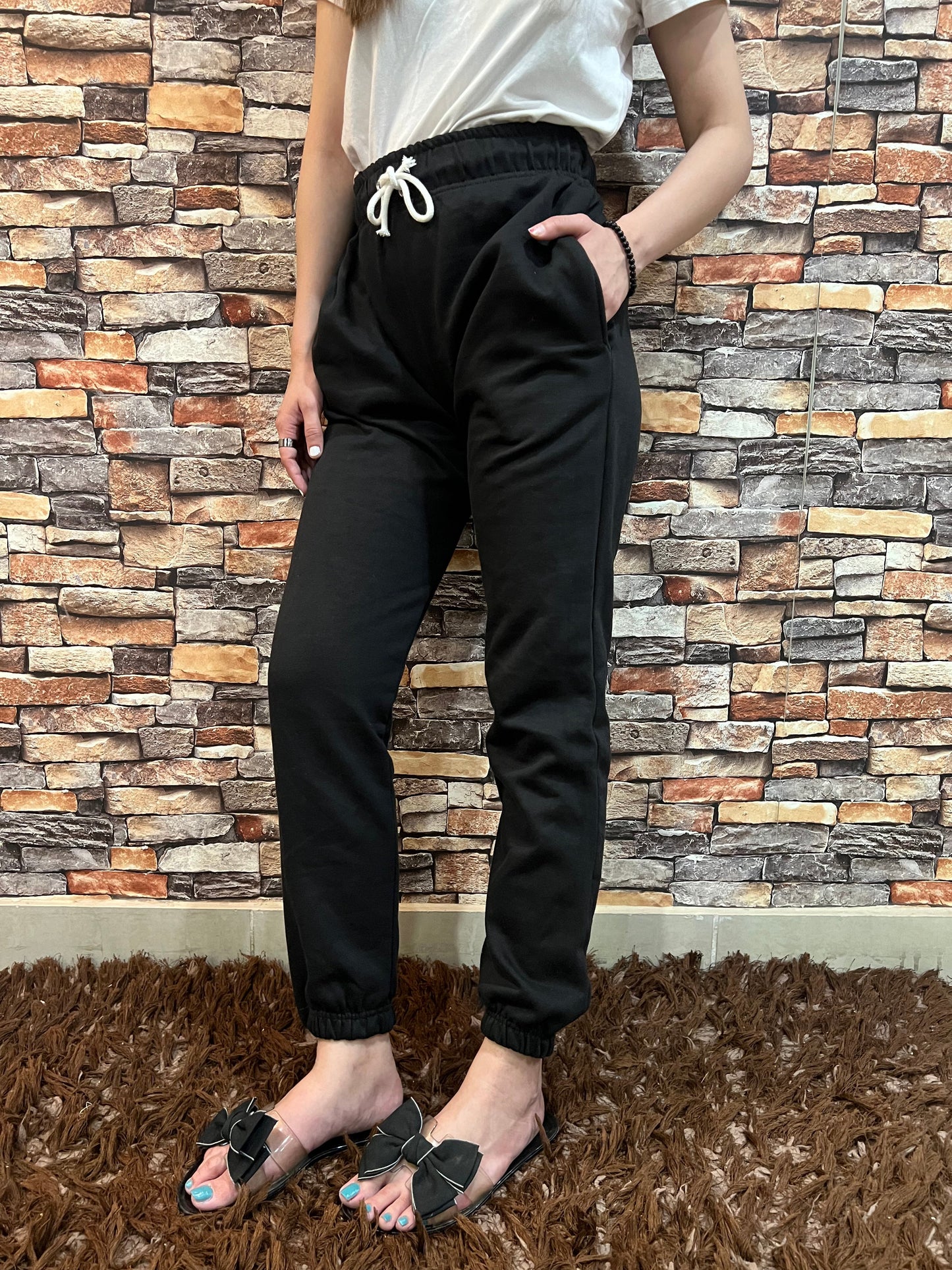 Womante High Quality Fleece Trousers - Black