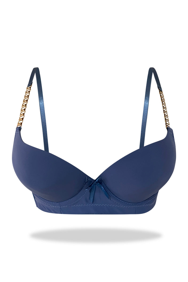 Womante Premium Padded Bra with Chain Straps - Pink