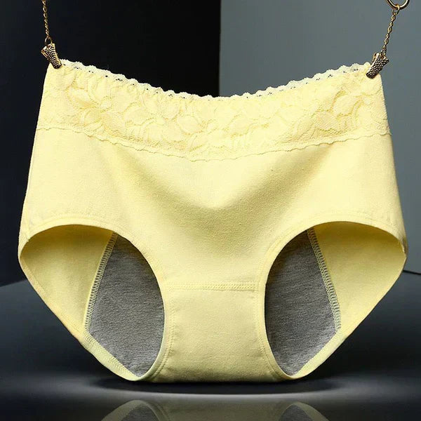 Womante Super Soft Cotton High Waist Leak Proof Period Panties - Yellow