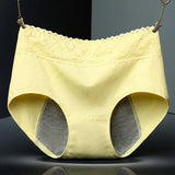Womante Super Soft Cotton High Waist Leak Proof Period Panties - Yellow
