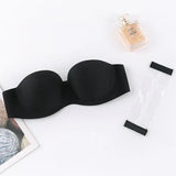 Skin Pushup Strapless Bra with 2 pairs of Transparent and Adjustable Straps