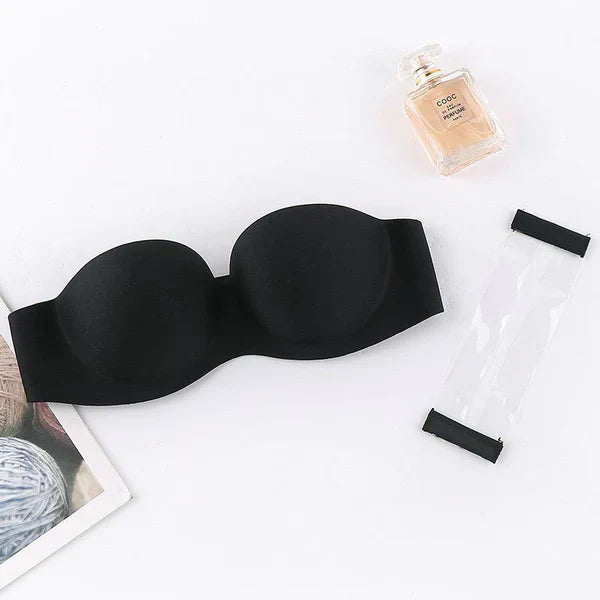 Skin Pushup Strapless Bra with 2 pairs of Transparent and Adjustable Straps