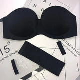 Skin Pushup Strapless Bra with 2 pairs of Transparent and Adjustable Straps