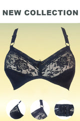 Maroon Luxury Non Padded Knitted Cotton Bra with Soft Mesh