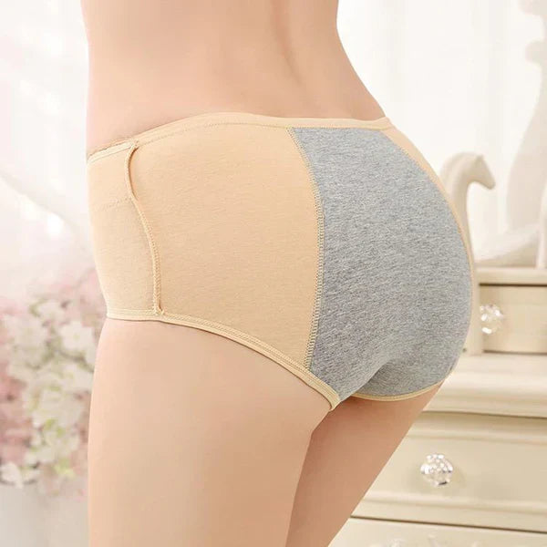 Womante Super Soft Cotton High Waist Leak Proof Period Panties -Skin