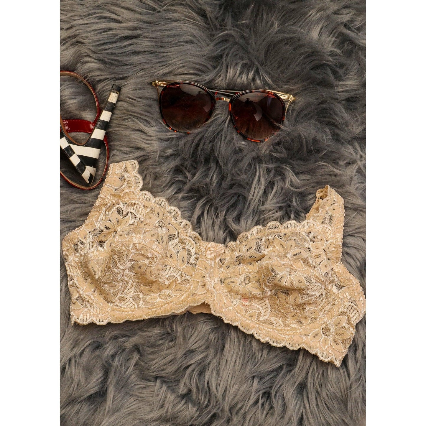 Purple Blossom - Wired / Wirefree Non Padded Floral Full Lace Bra