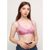 Purple Blossom - Wired / Wirefree Non Padded Floral Full Lace Bra