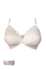 Beige Luxury Non Padded Knitted Cotton Bra with Soft Mesh