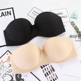 Skin Pushup Strapless Bra with 2 pairs of Transparent and Adjustable Straps